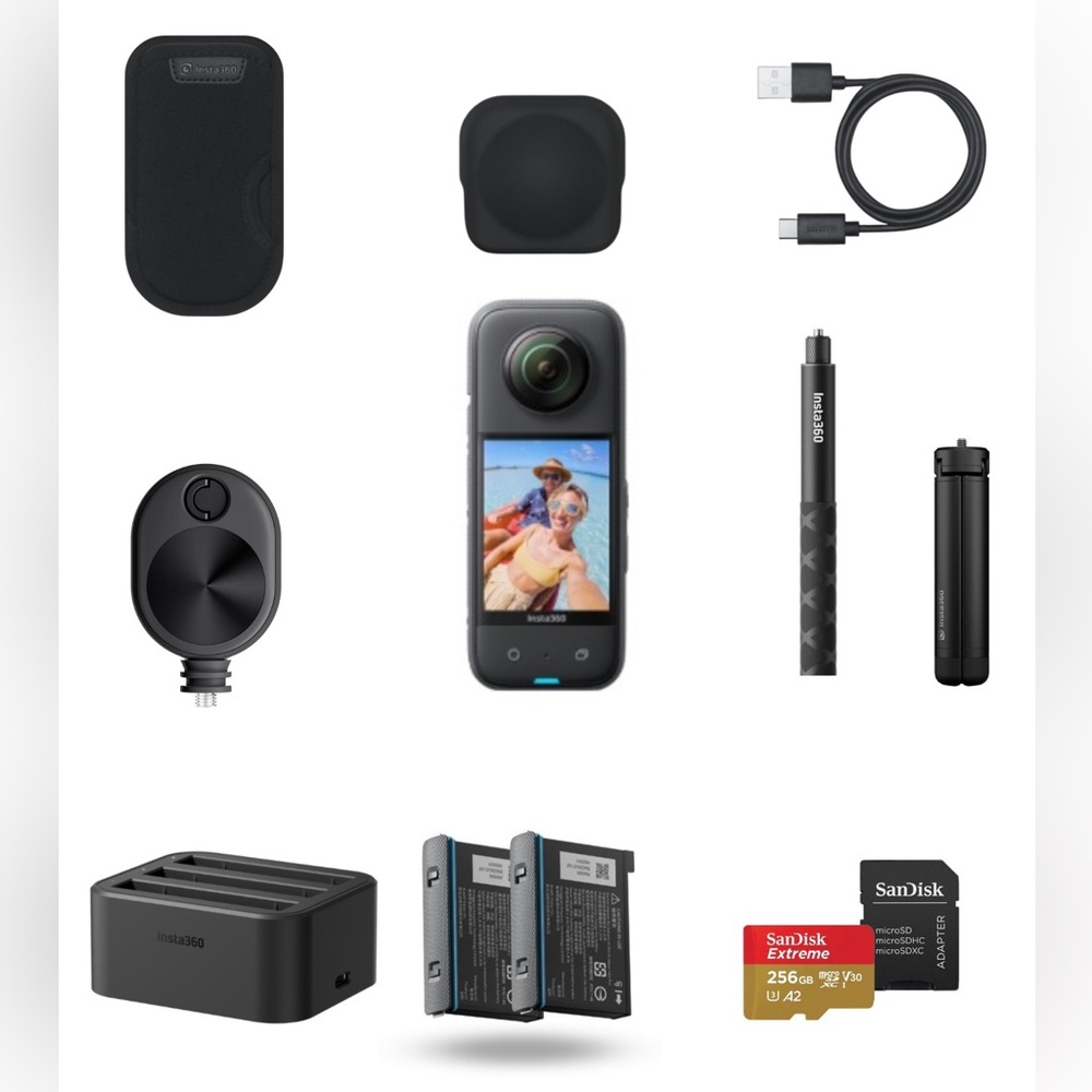 Open Box Insta360 X3 - Waterproof 360 Action Camera w/ 1/2" 48MP w/ accessories